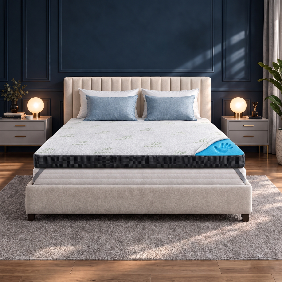 Premium Komfort Topper – Querschnitt mit Gel-Memory-Schaum