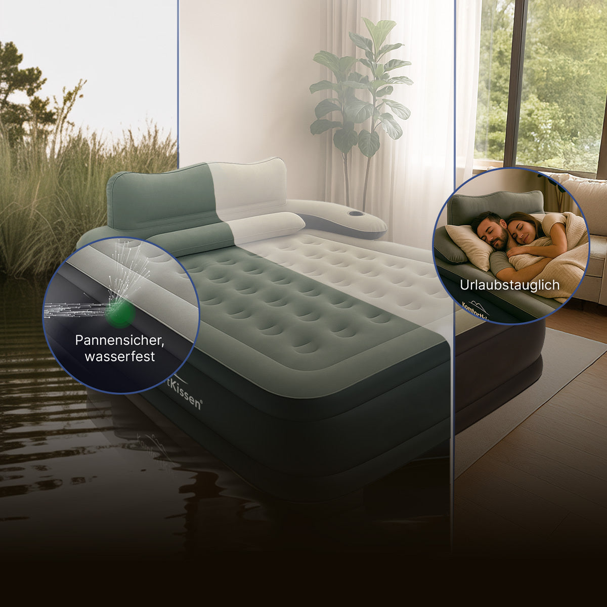 3 in 1 schlafsack kissen und luftmatratze 3-in-1-Premium-Luftmatratze