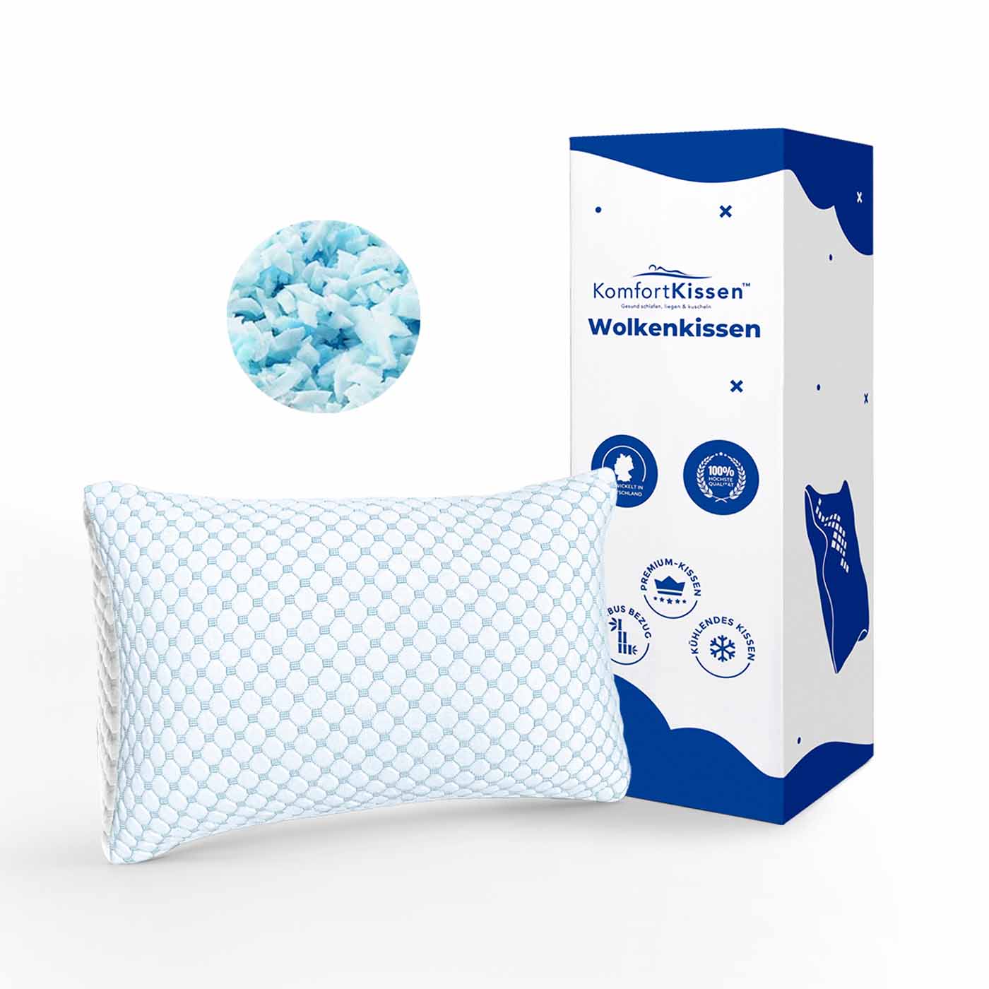 Wolkenkissen - Premium Memory Foam Kissen - Höhenverstellbares
