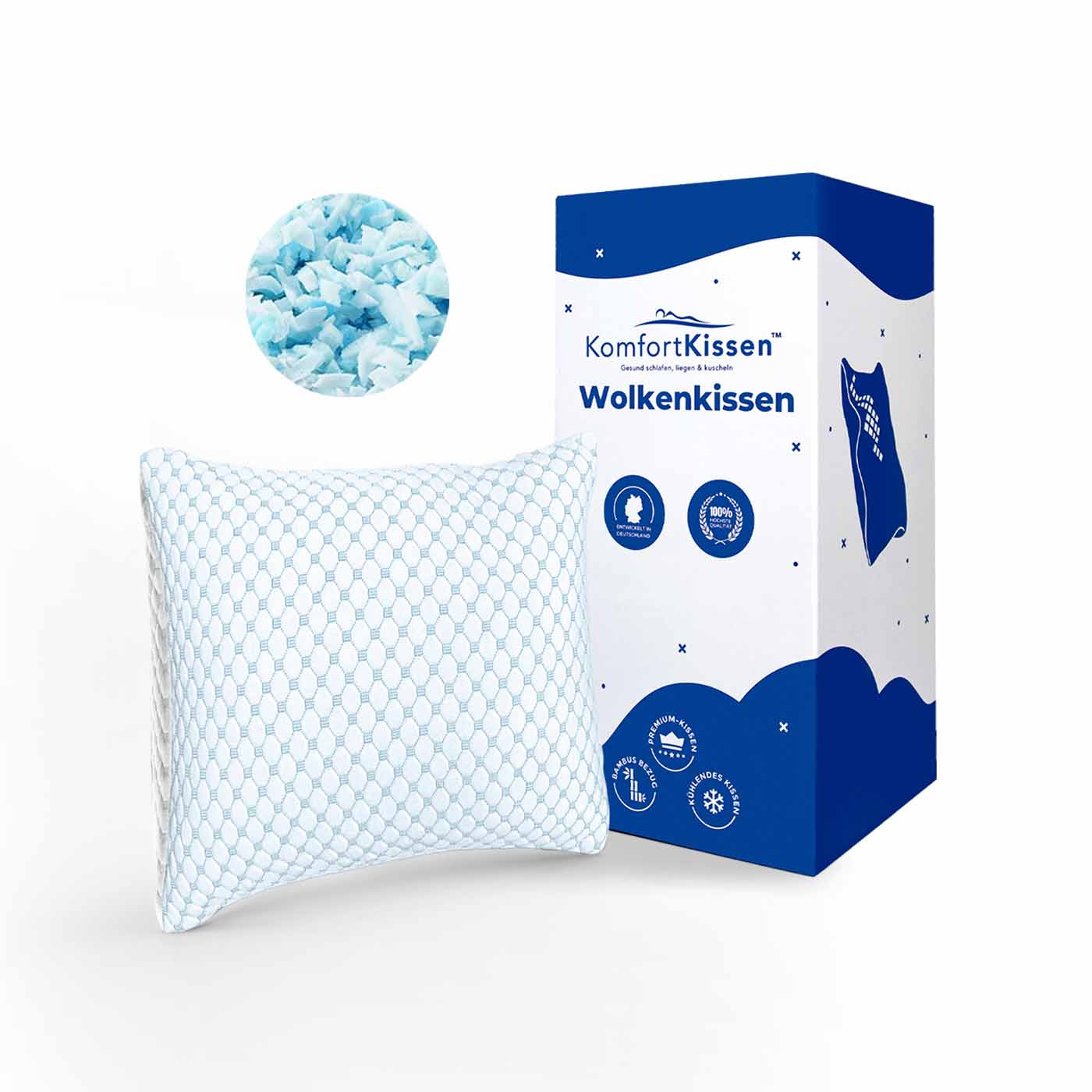 Wolkenkissen - Premium Memory Foam Kissen - Höhenverstellbares