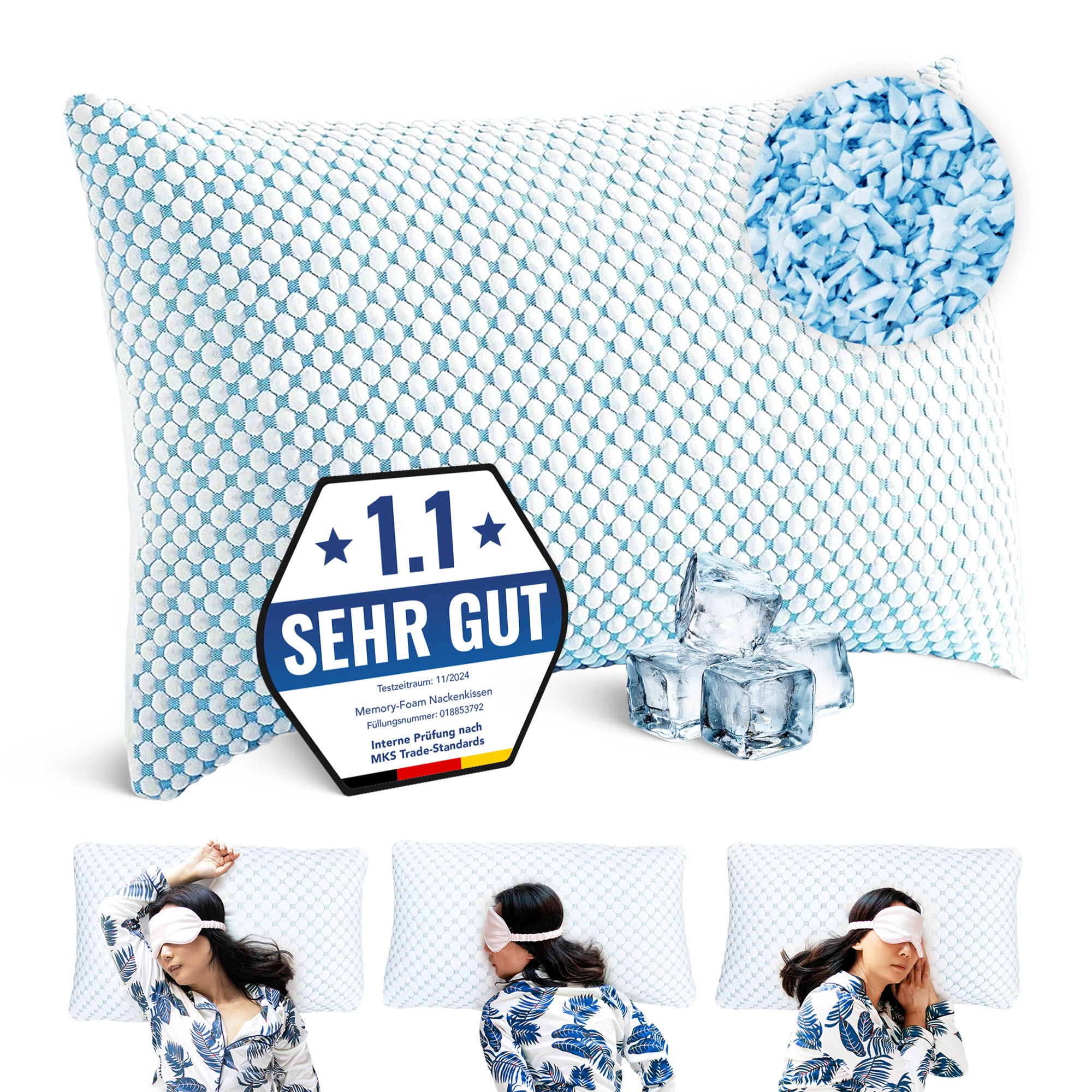 Wolkenkissen - Premium Memory Foam Kissen - Höhenverstellbares