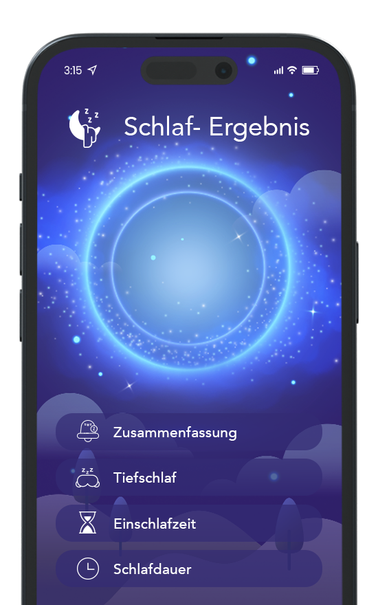 Schlaf-App mit dem Schlaf-Ergebnis 98