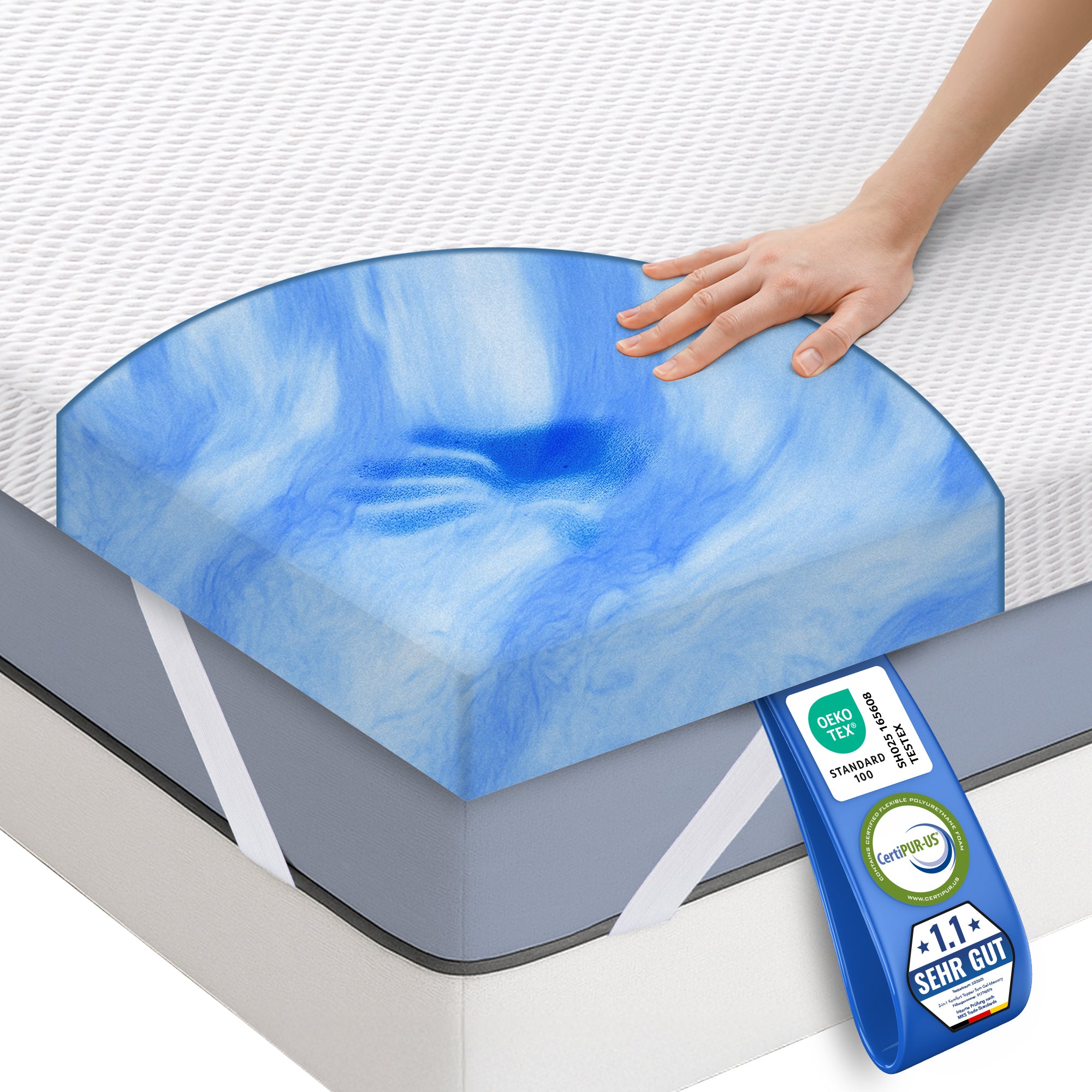 2-in-1 Comfort Topper - Duo Matras Topper met Gel-Memory-Schuim 