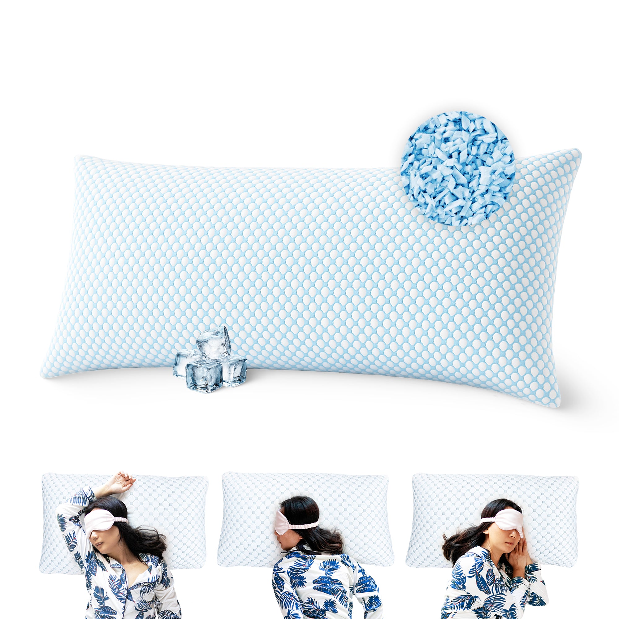 Ergonomic cloud pillow – soft pillow for back, side, and stomach sleepers 