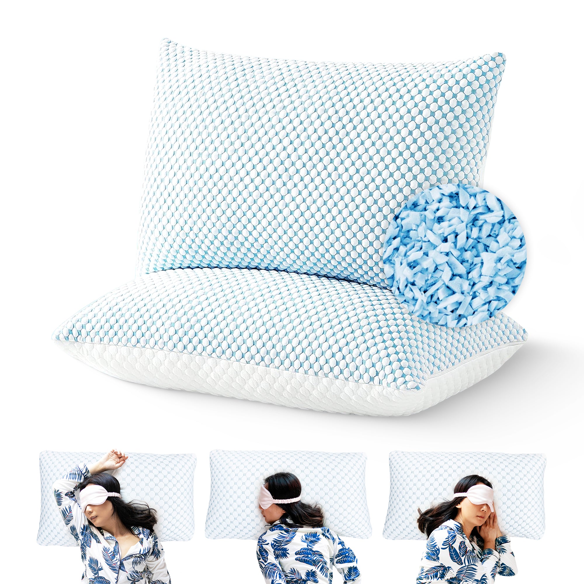 Ergonomic cloud pillow – soft pillow for back, side, and stomach sleepers 