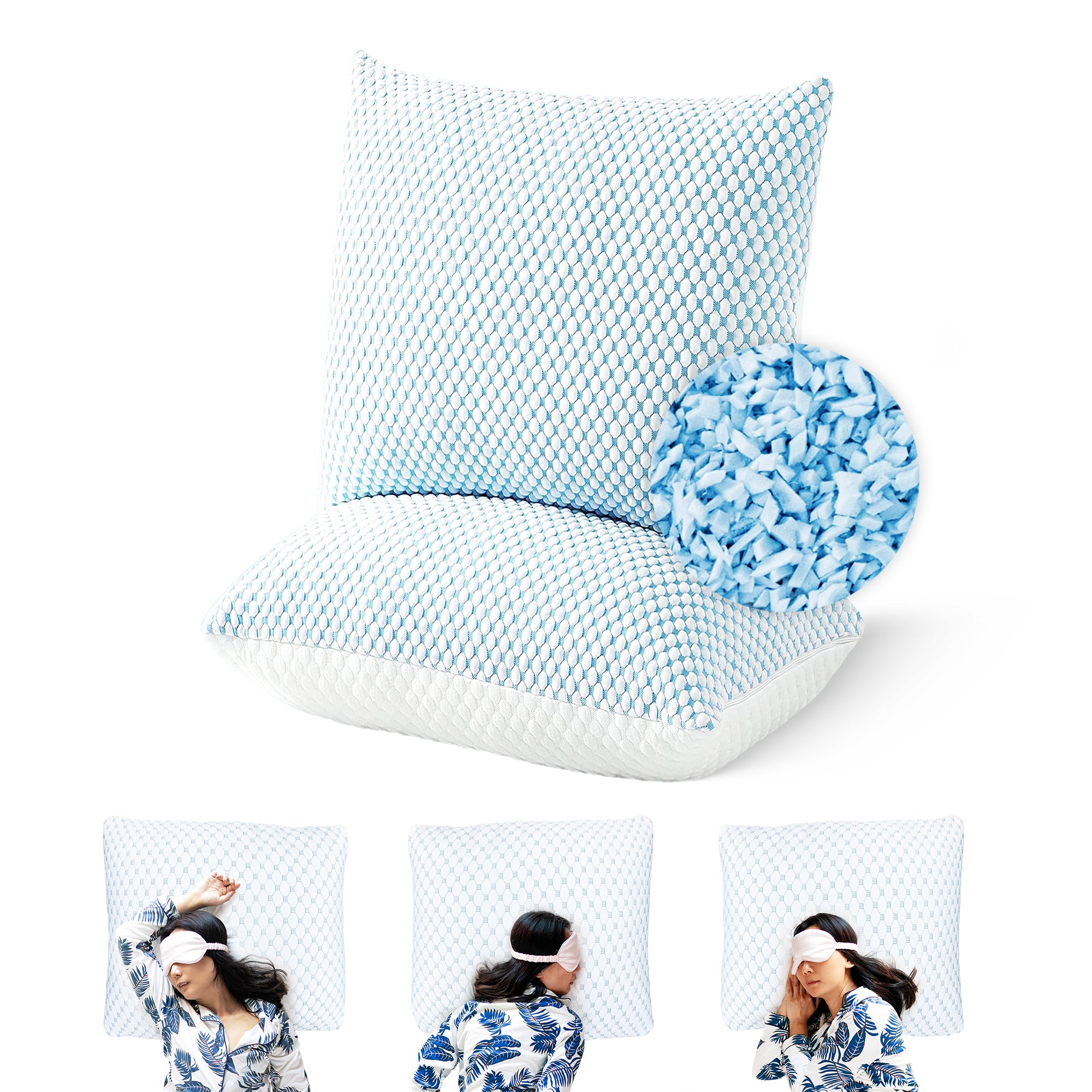 Ergonomic cloud pillow – soft pillow for back, side, and stomach sleepers 