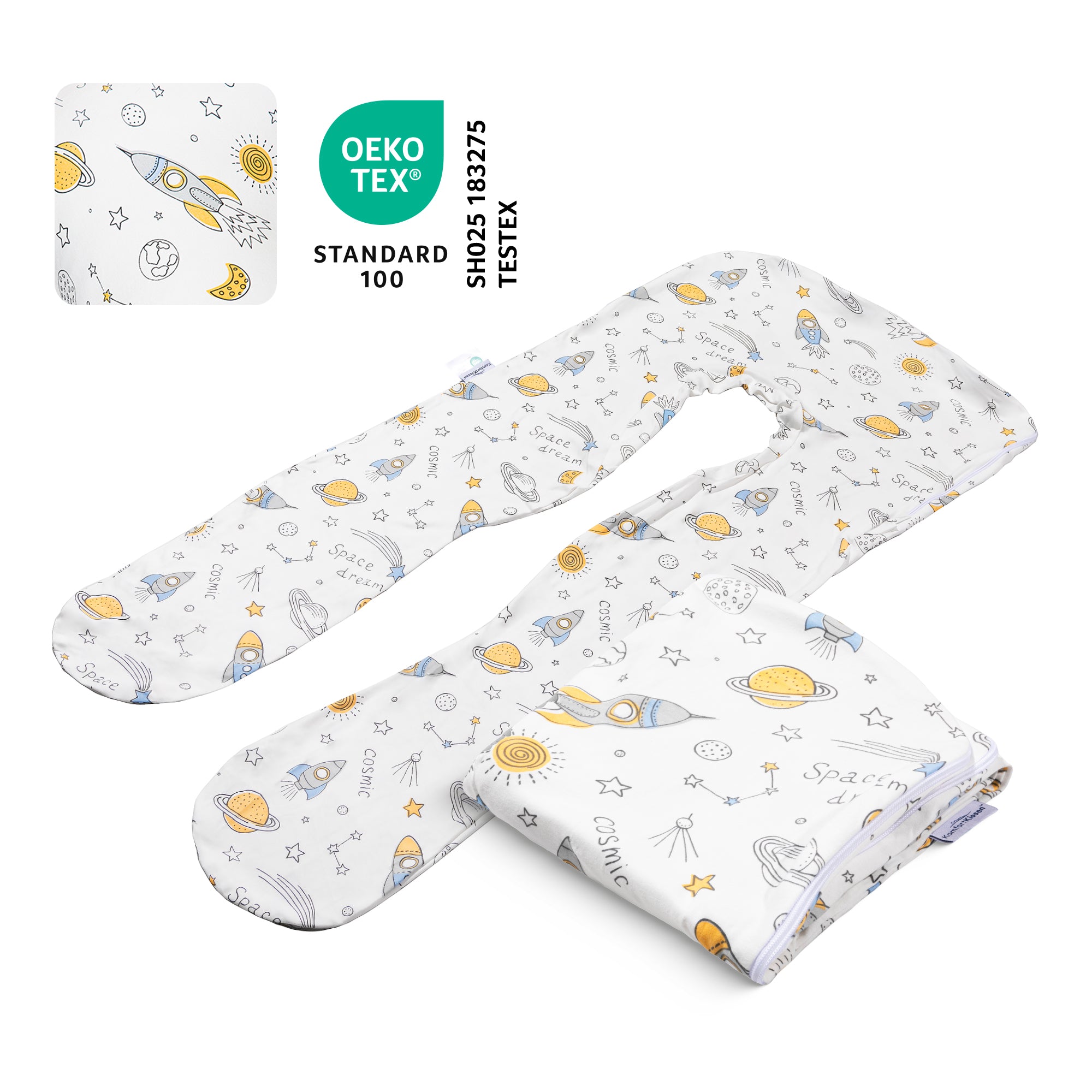 Ersatzbezug für Kinderkissen - Baumwolle (Planet)