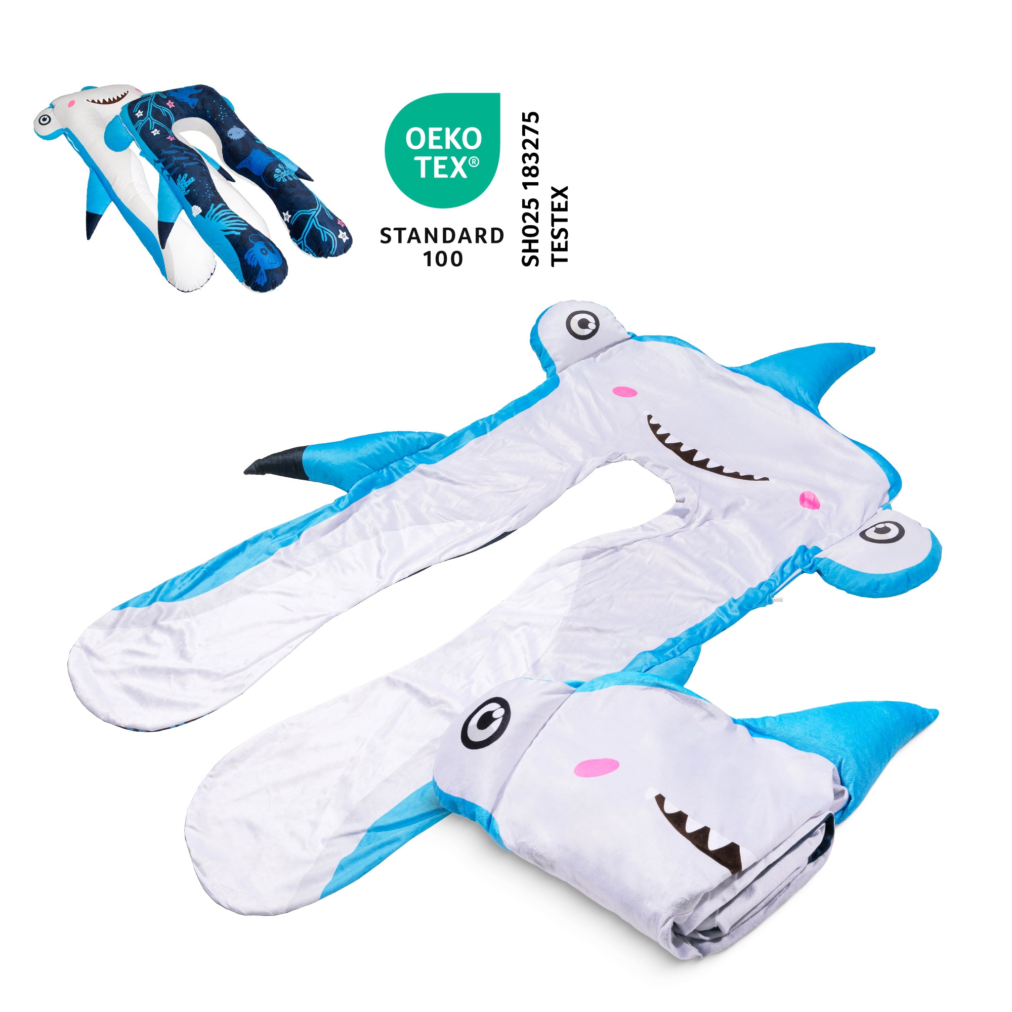 Ersatzbezug für Kinderkissen - Mikroplüsch (Hai)