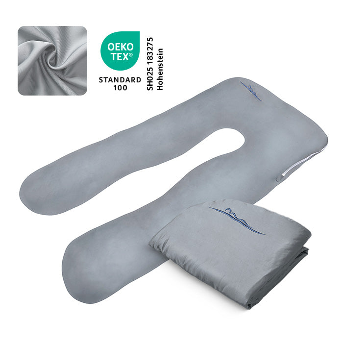 Fodera di ricambio per cuscino per bambini - Bambù (Grigio) 