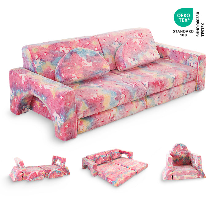 Spielcouch-Sofa für Kinder – 10-teiliges Set für Schlaf- und Spielbereich