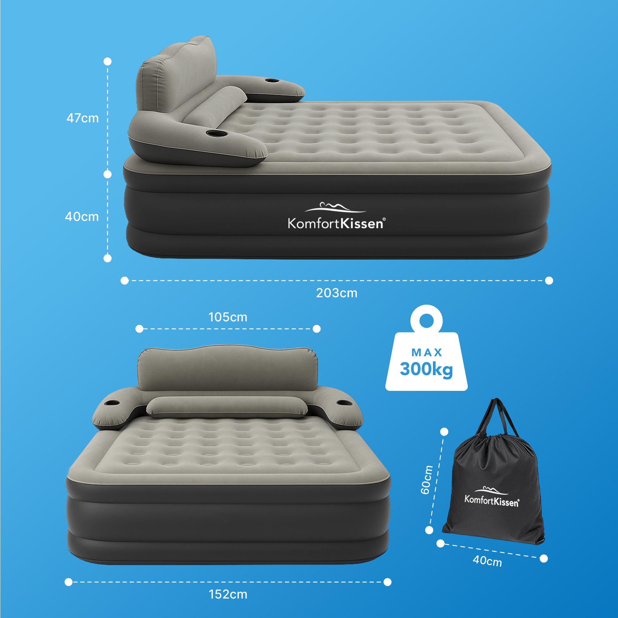 Matelas pneumatique premium 3-en-1 