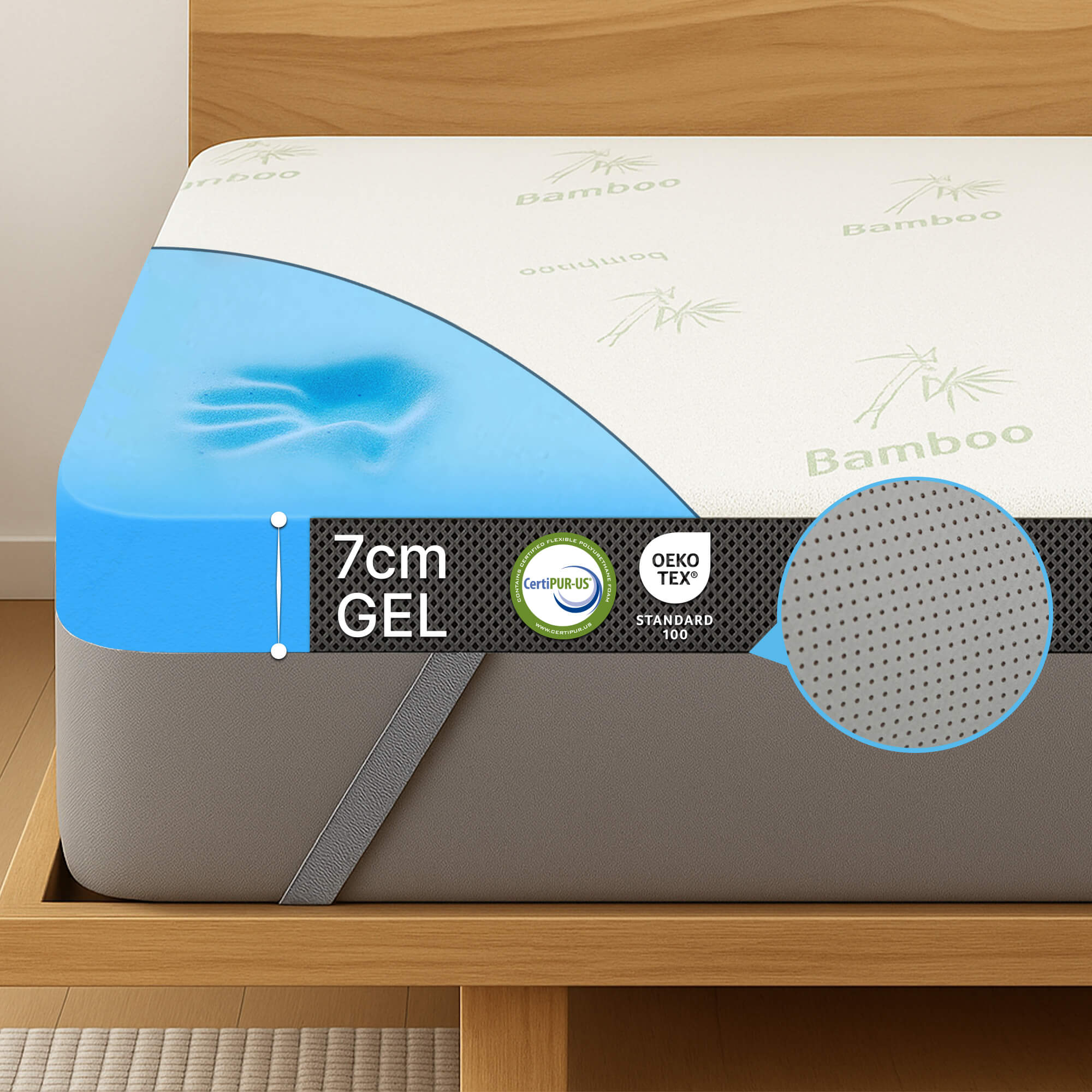 Premium Komfort Topper - Matratzen-Topper mit Gel-Memory-Schaum