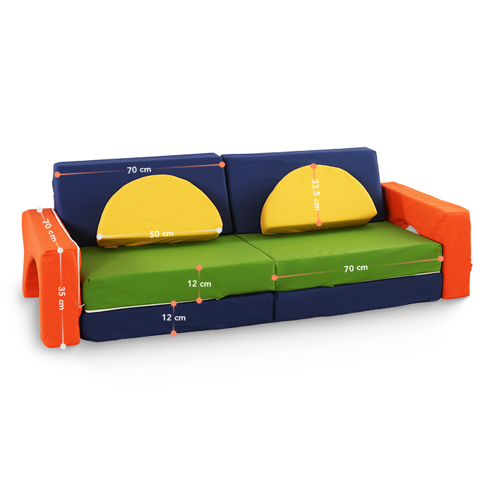Spielcouch-Sofa für Kinder – 10-teiliges Set für Schlaf- und Spielbereich - KomfortKissen.de