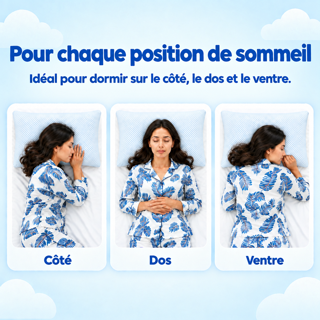Pour chaque position de sommeil - idéal pour dormir sur le côté, le dos et le ventre