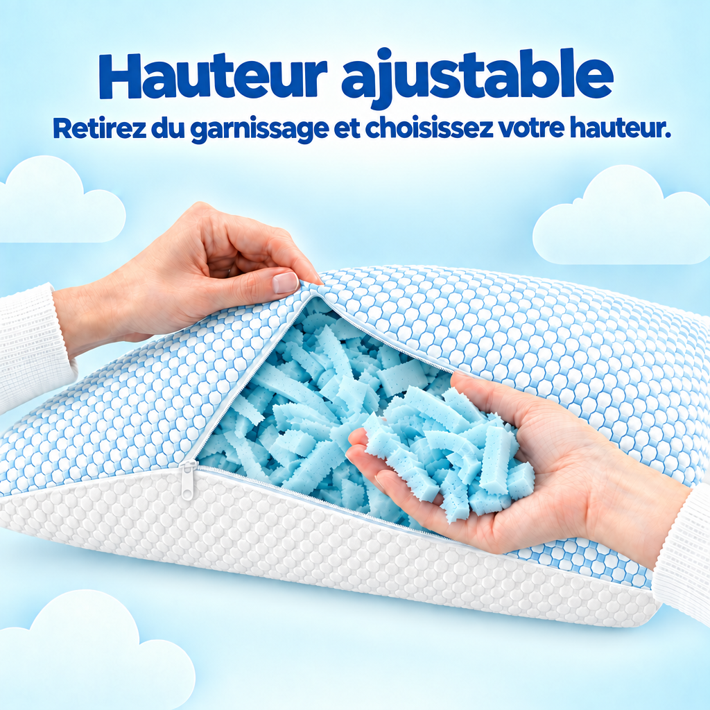 Hauteur ajustable - retirez du garnissage et choisissez votre hauteur