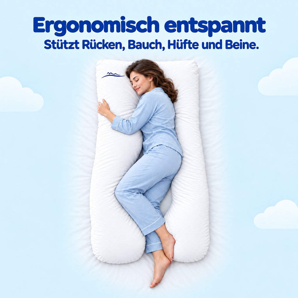 Ergonomisch entspannt – stützt Rücken, Bauch, Hüfte und Beine – Weiß (White)