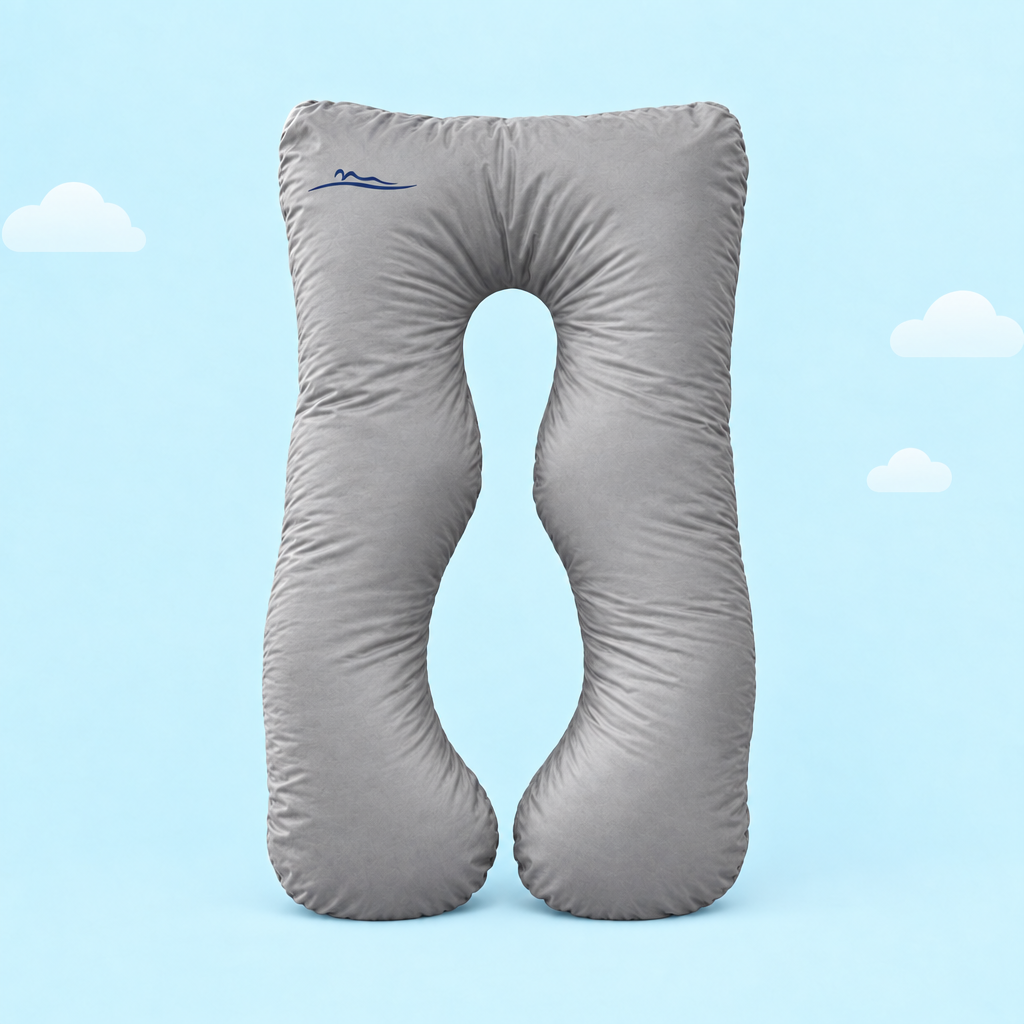 KomfortKissen Premium – ergonomisches U-förmiges Körperkissen 150x100 cm – Grau (Grey)