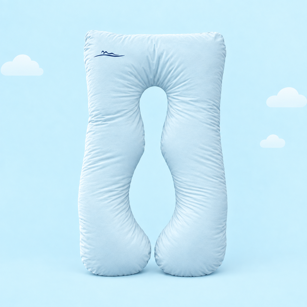 KomfortKissen Premium – ergonomisches U-förmiges Körperkissen 150x100 cm – Hellblau