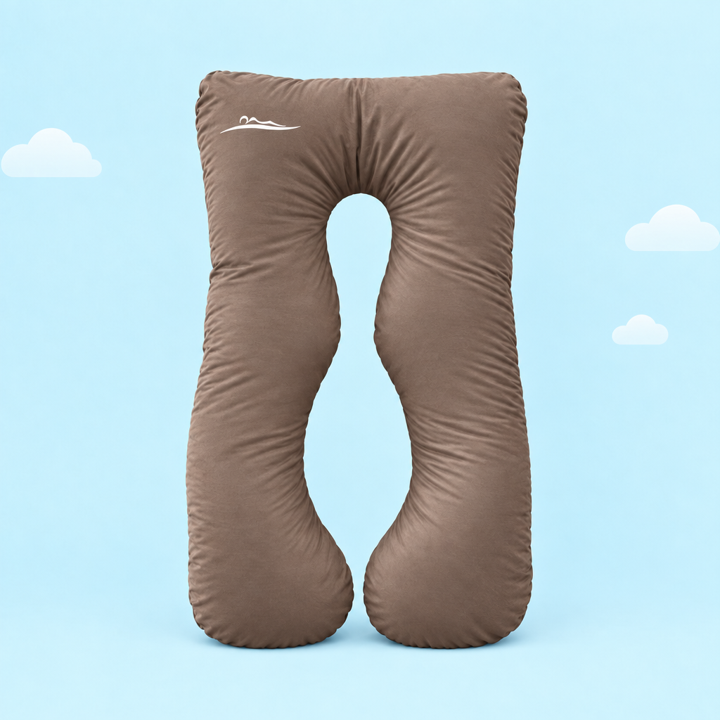 KomfortKissen Premium – ergonomisches U-förmiges Körperkissen 150x100 cm – Walnuss (Walnut)