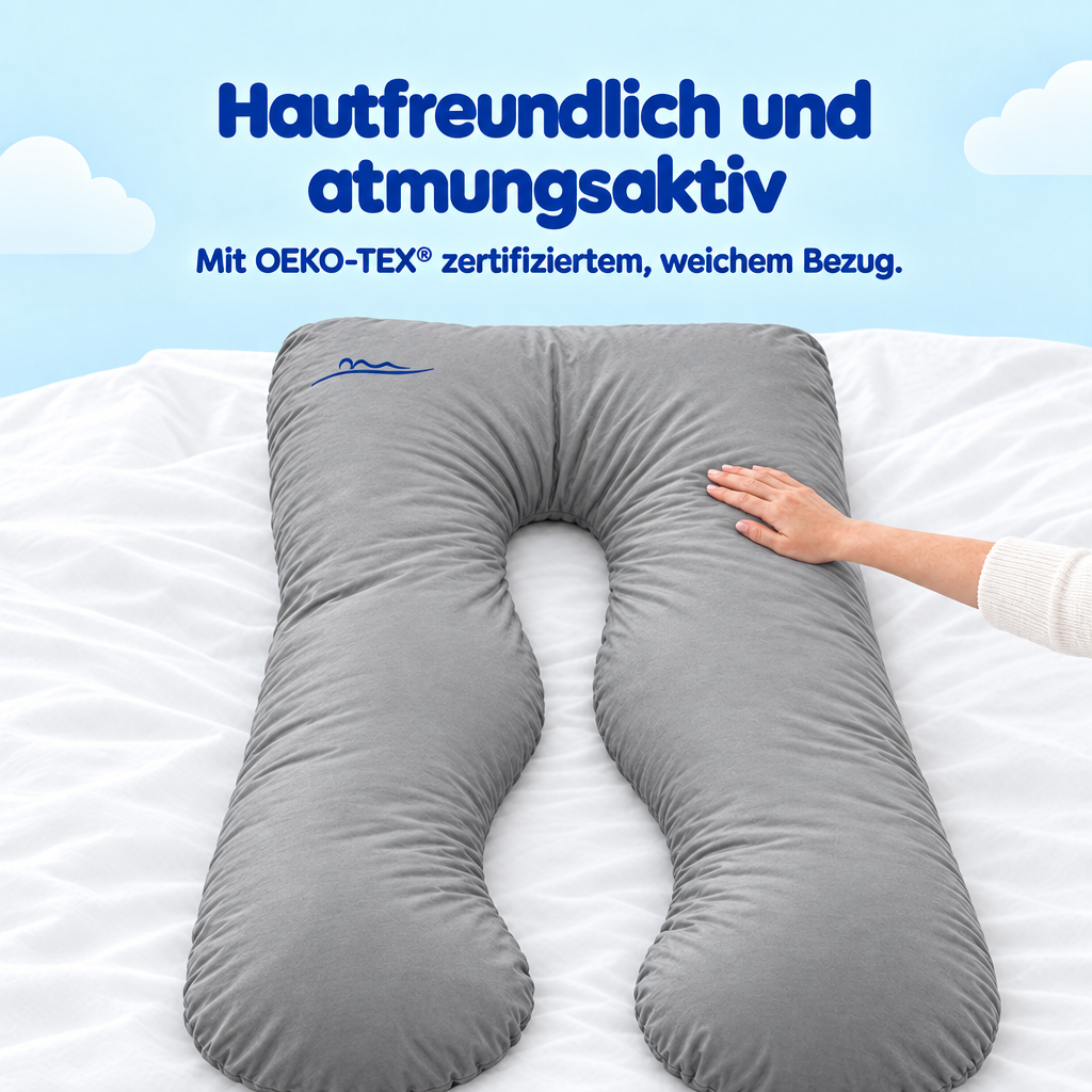 Hautfreundlich und atmungsaktiv – mit OEKO-TEX zertifiziertem, weichem Bezug – Grau (Grey)