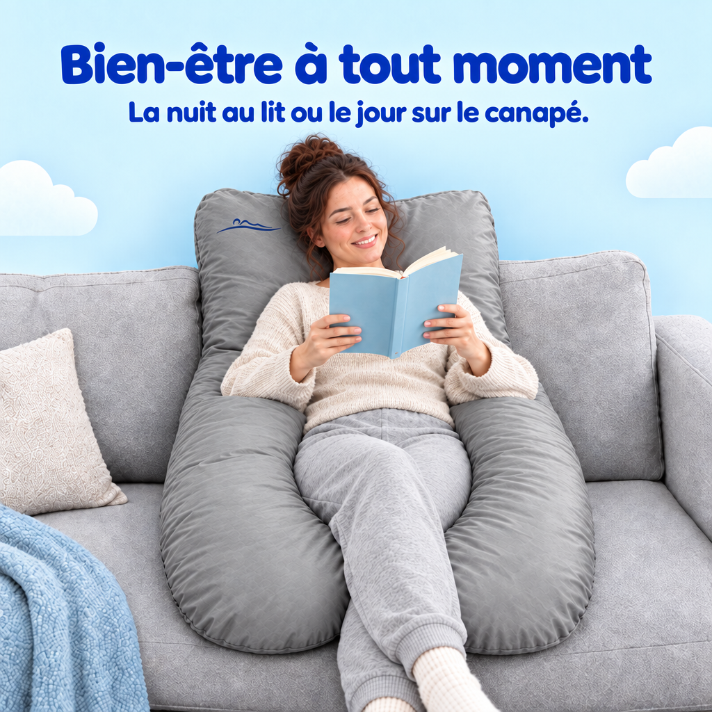 Bien-être à tout moment – la nuit au lit ou le jour sur le canapé – Grau (Grey)
