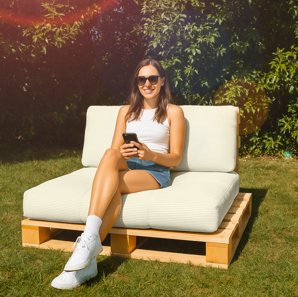 Ensemble de coussins pour palettes en velours côtelé – Coussins de dossier et d'assise pour palettes européennes 