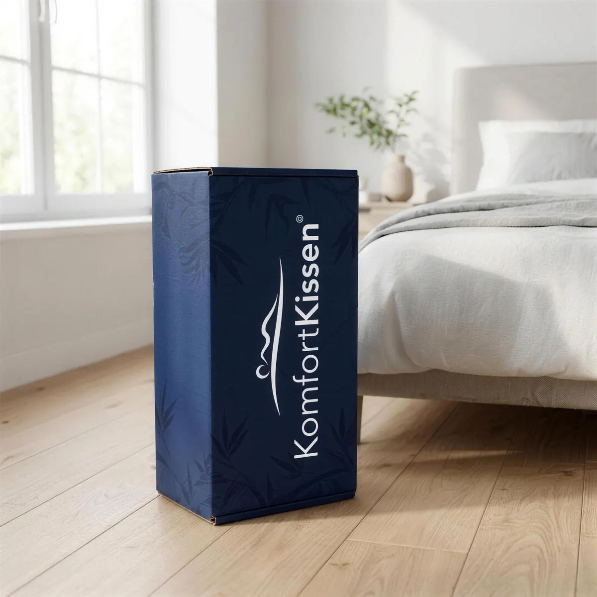 KomfortKissen Versandbox im Schlafzimmer – Schritt 1