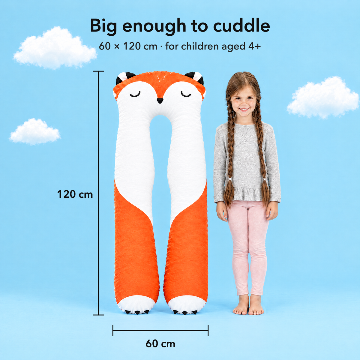 Fuchs – Size 60 × 120 cm compared with a child