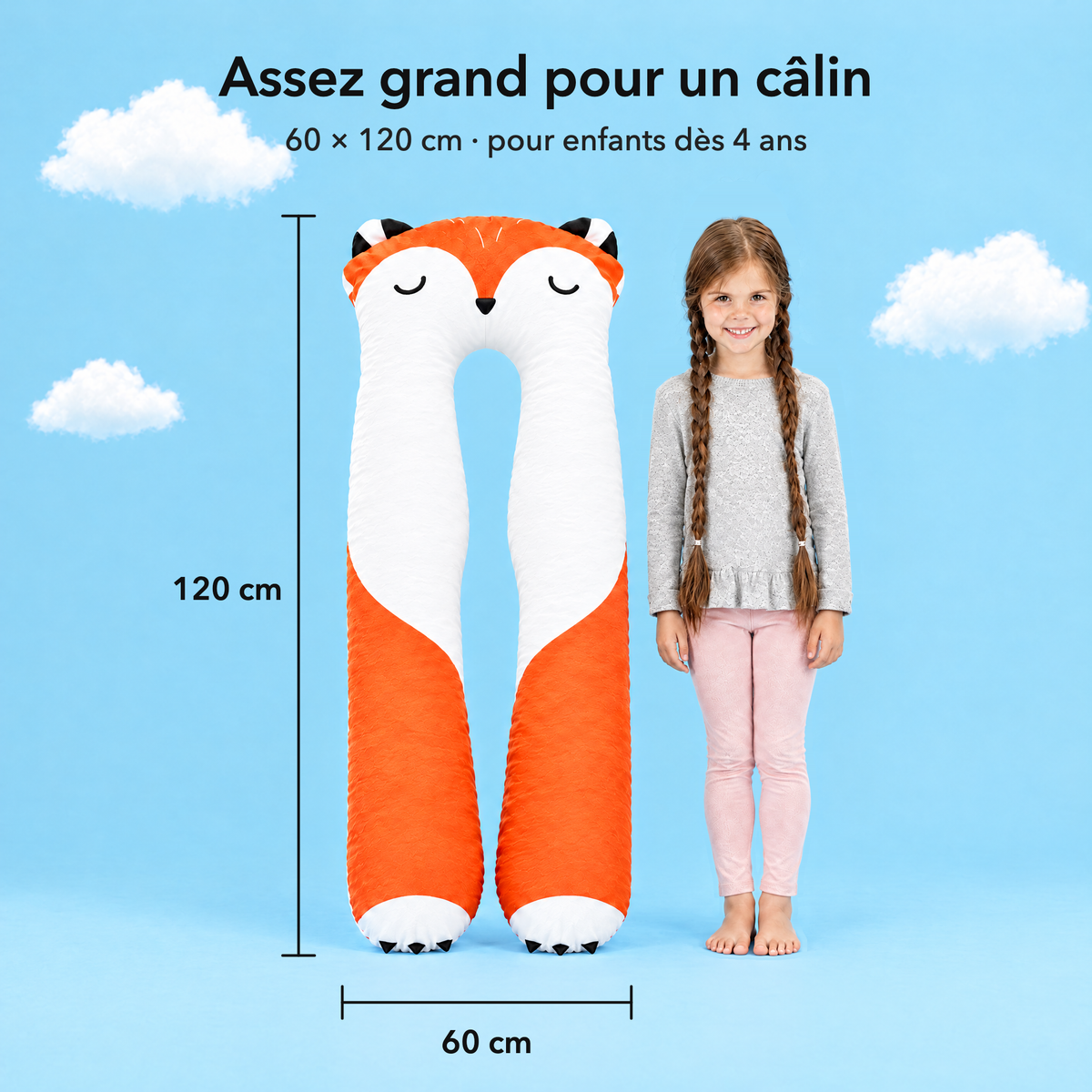 Fuchs – Taille 60 × 120 cm comparée à un enfant