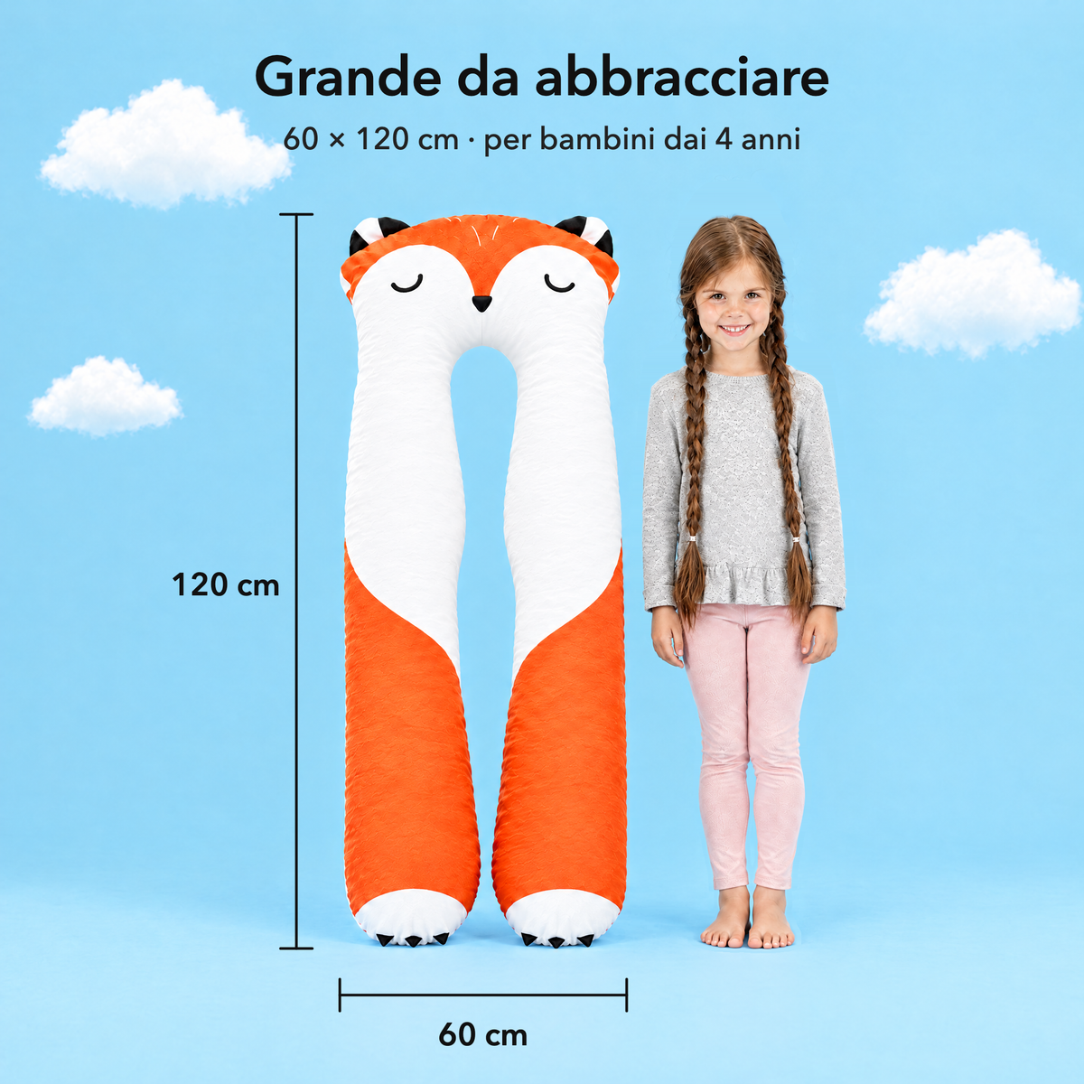 Fuchs – Misura 60 × 120 cm a confronto con una bambina