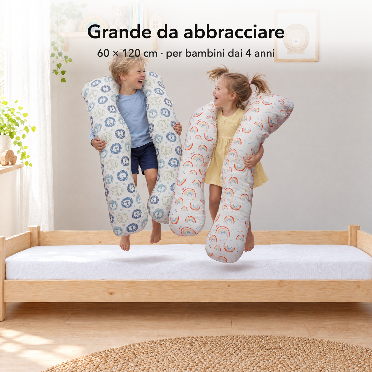 Leone – Misura 60 × 120 cm a confronto con bambini